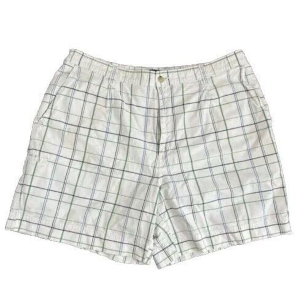SaddleBred Men's Size 38 Shorts Cotton Plaid Chino Pockets‎ Half Elastic Waist